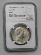 Spolkový Tolar 1862 - Maximilian II. - Bavorsko. - NGC MS62!