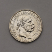 Stříbrná 5 Koruna Františka Josefa I. 1907 KB - Korunovační