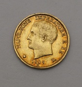 Zlaté 20 Lire 1809 M  - Napoleon I. - Itálie - Varianta! Vzácné!