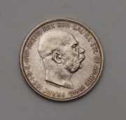 Stříbrná 5 Corona Františka Josefa I. 1909 bz - Schwarz