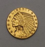 Zlatý 5 Dollar 1908 - Indian Head