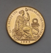 Zlatý 100 Soles de Oro 1965 - Peru - Top Stav a Vzácný!