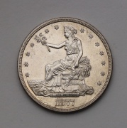 Stříbrný Trade Dollar 1877 S - USA - Super Stav!