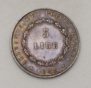 Stříbrné 5 Lire 1848 - Benátky - Patina!