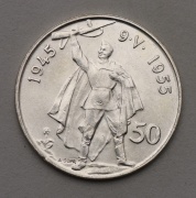 Stříbrná 50 Koruna 1955 Československo - Osvobození - Super!