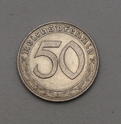 Niklový 50 Pfennig 1938 E - 3. Říše - Vzácný!