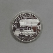 Stříbrný 500 Schilling 1987 - Železnice - PROOF!