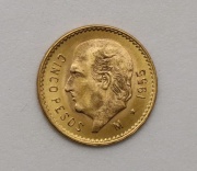 Zlaté 5 Pesos 1955 M - Mexico!