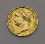 Zlatý 20 Frank 1809 W - Napoleon I. - R!