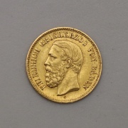 Zlatá 5 Marka 1877 G - Friedrich I. - Baden - R!