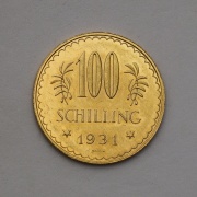 Zlatý 100 Schilling 1931 - Rakousko