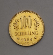 Zlatý 100 Schilling 1929 - Rakousko