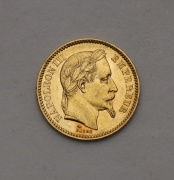 Zlatý 20 Frank 1863 A - Napoleon III. - Super Stav!