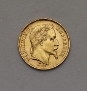 Zlatý 20 Frank 1870 A - Napoleon III. - Super Stav! Vzácný!