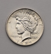 Stříbrný Peace Dollar 1924 - Super Stav!