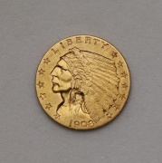 Zlatý 2 a 1/2 Dollar 1908 P- Indian Head