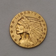 Zlatý 5 Dollar 1908 P - Indian Head